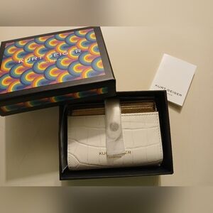 Kurt Geiger NIB NWT Shoreditch White Croc Snap Credit Card Holder